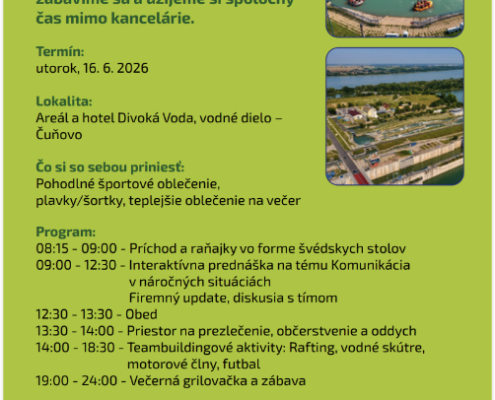 Teambuilding ENG2: Komunikácia, spolupráca a zážitky na vode